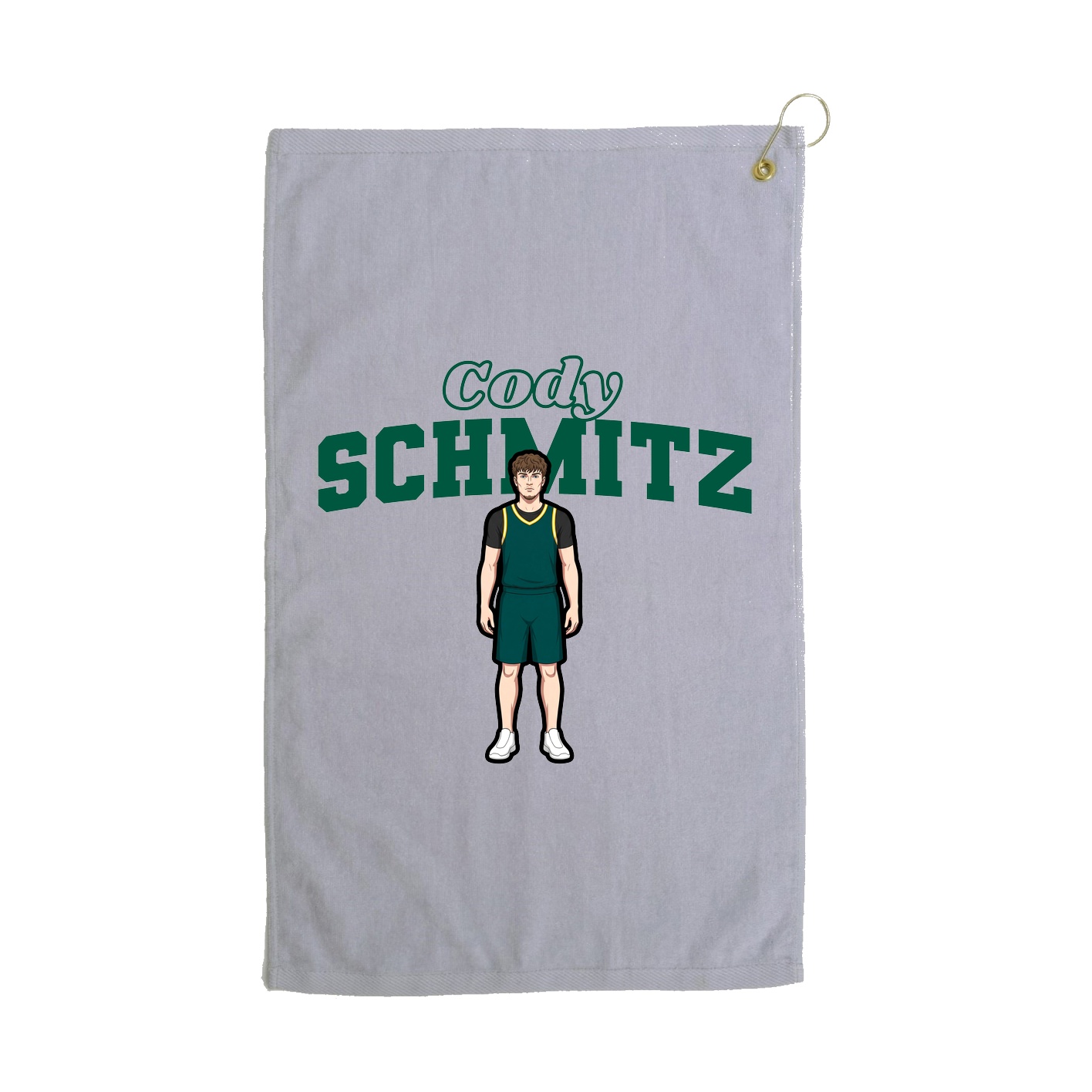 Golf Towel — Name Arch in Grey