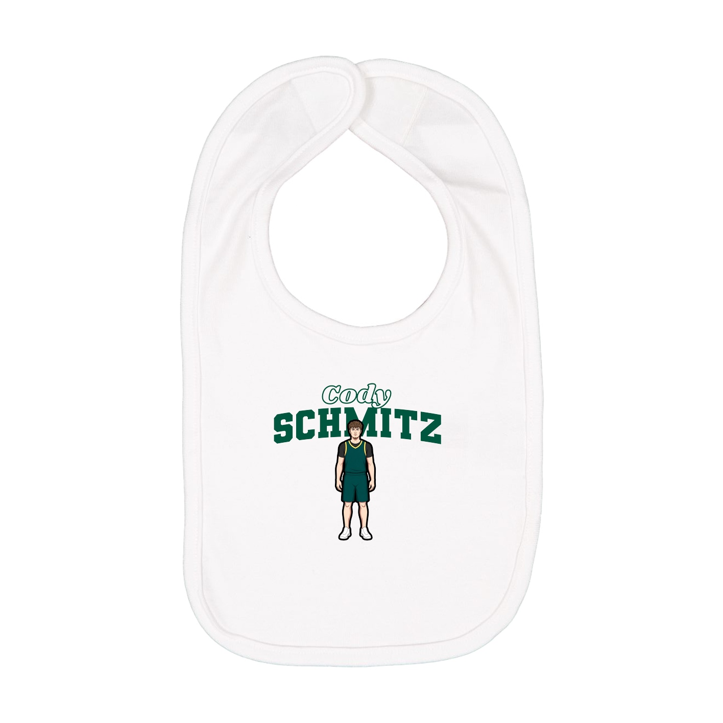 Infant Bib — Name Arch in White