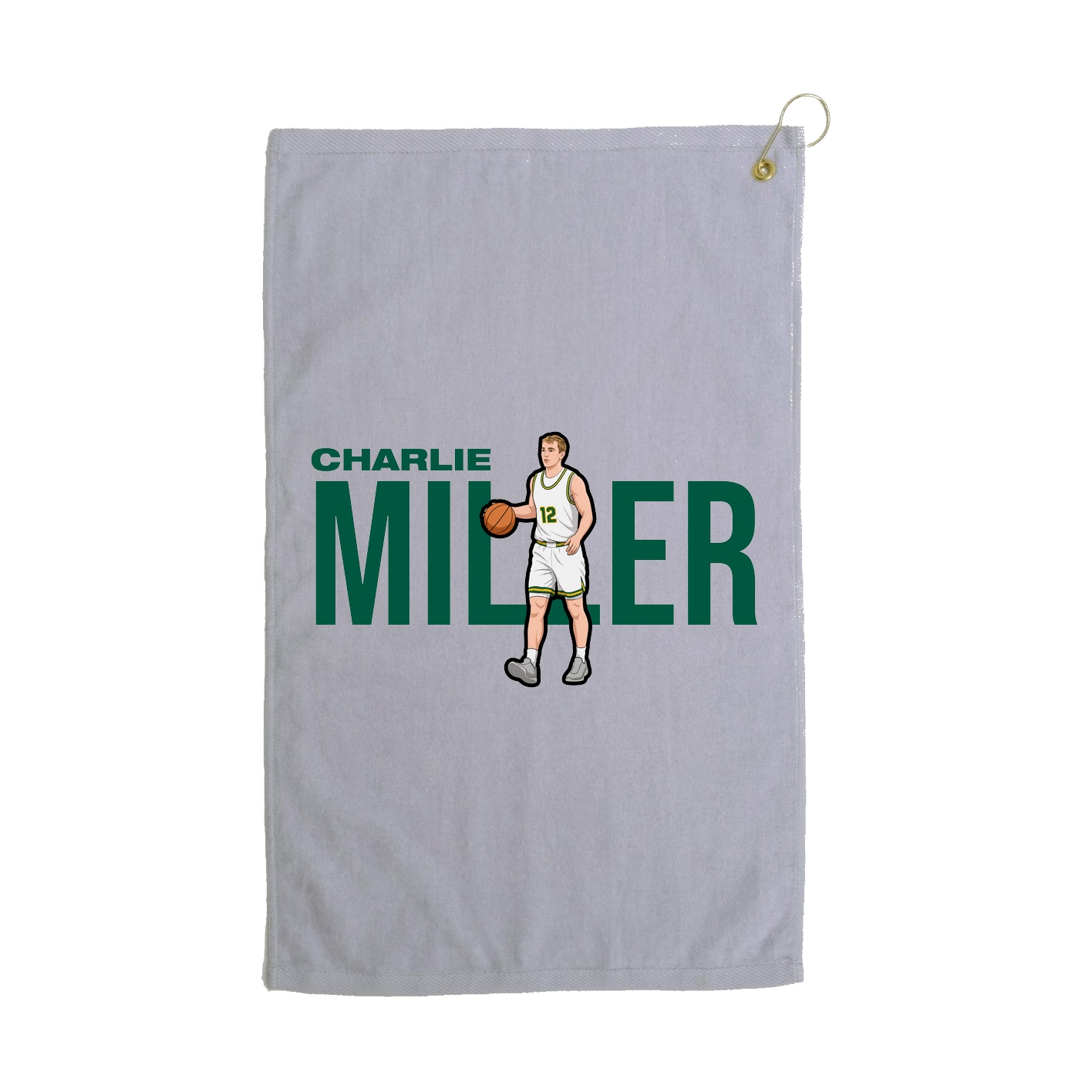 Golf Towel — Player Name in Grey