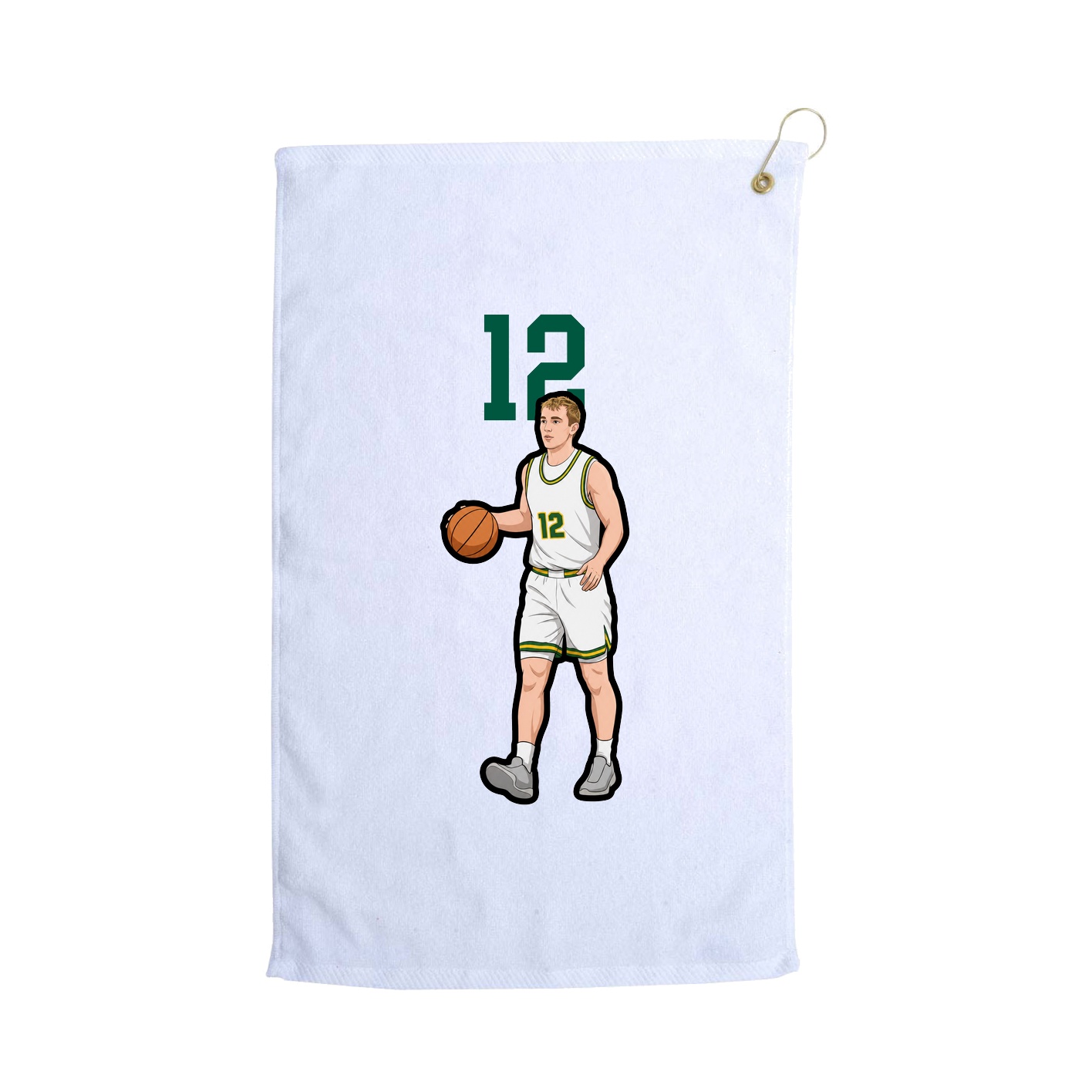 Golf Towel — Number Top in White