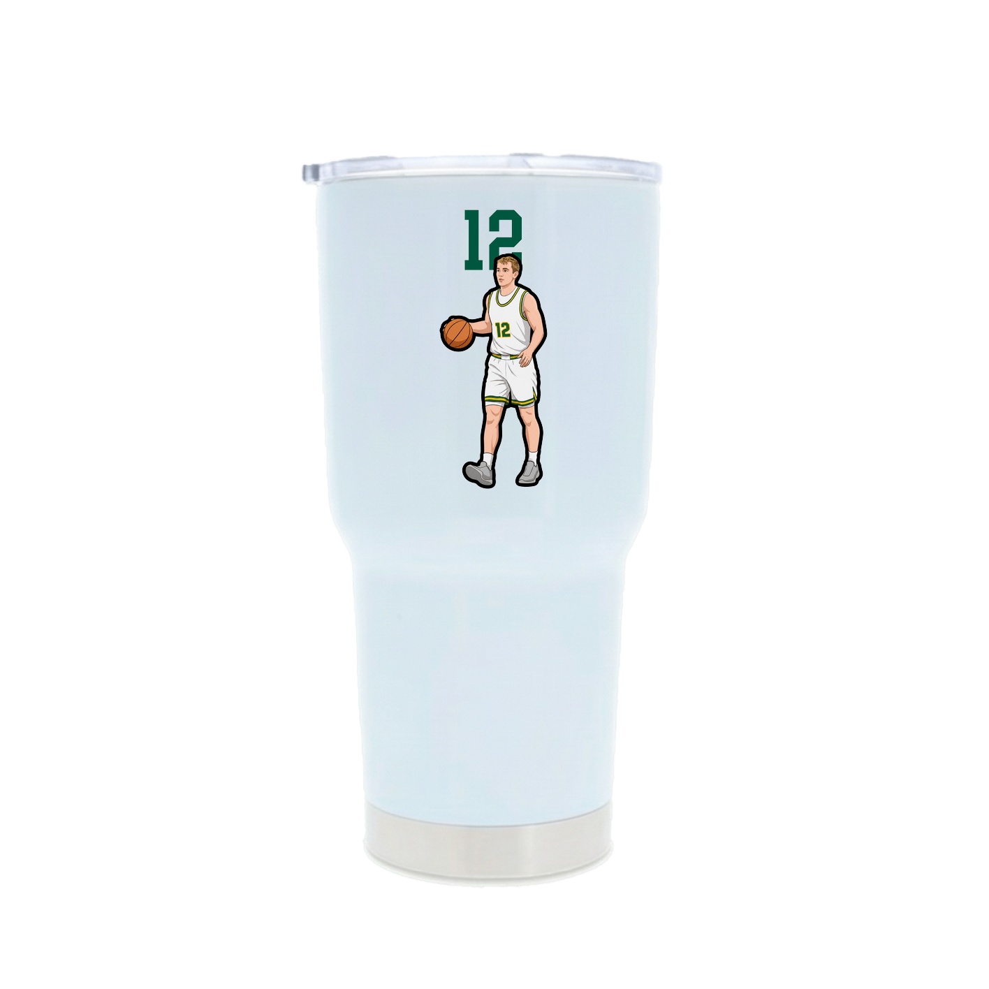 30oz Stainless Steel Tumbler — Number Top in White