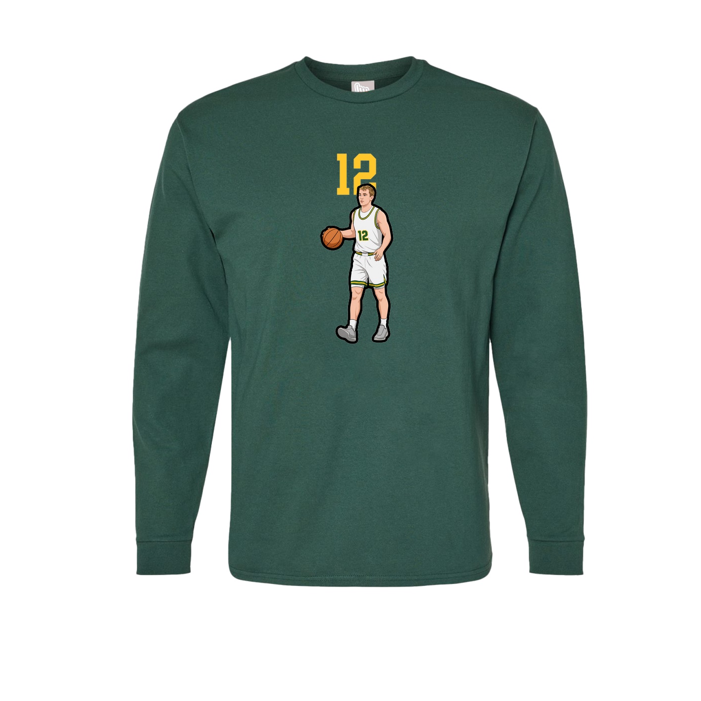 Long Sleeve Tee — Number Top in Green