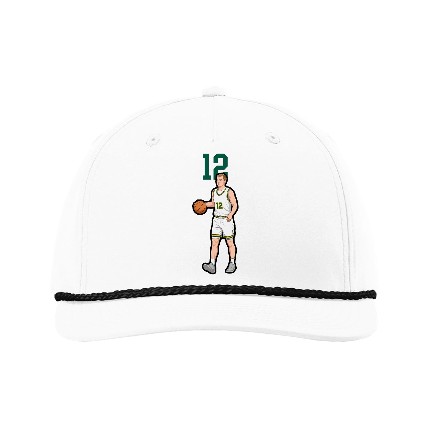 Five-Panel Classic Rope Cap — Number Top in White