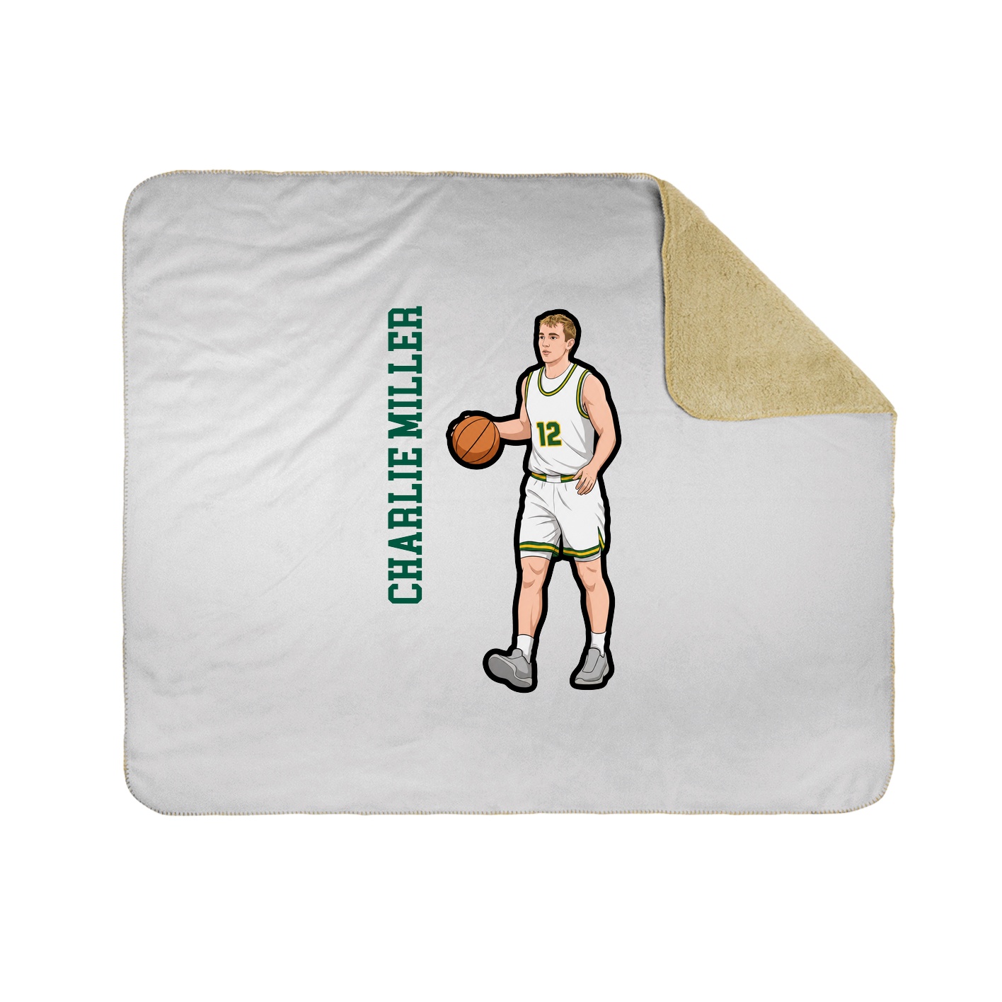 Throw Blanket — Name Vertical in White