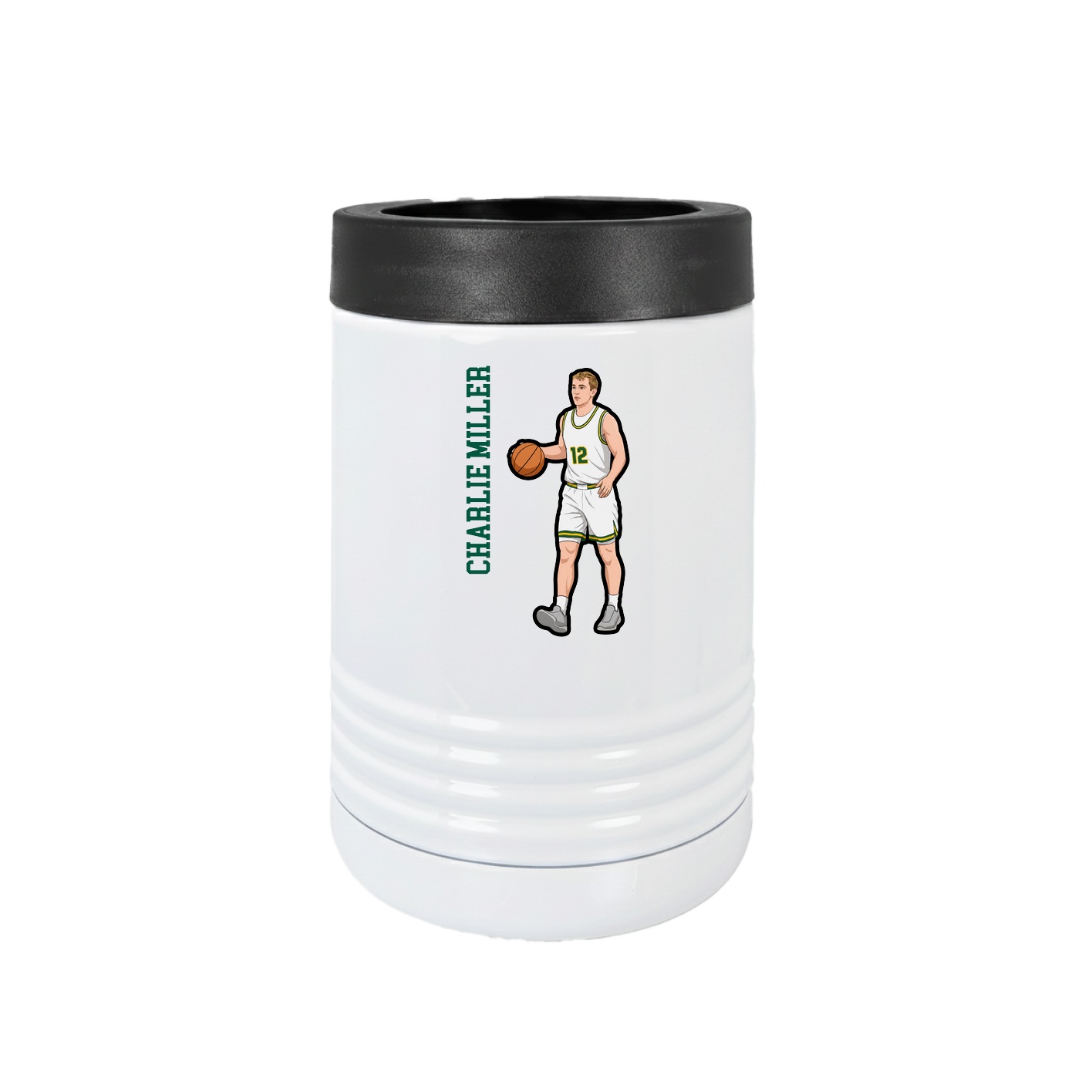 Beverage Holder — Name Vertical in White