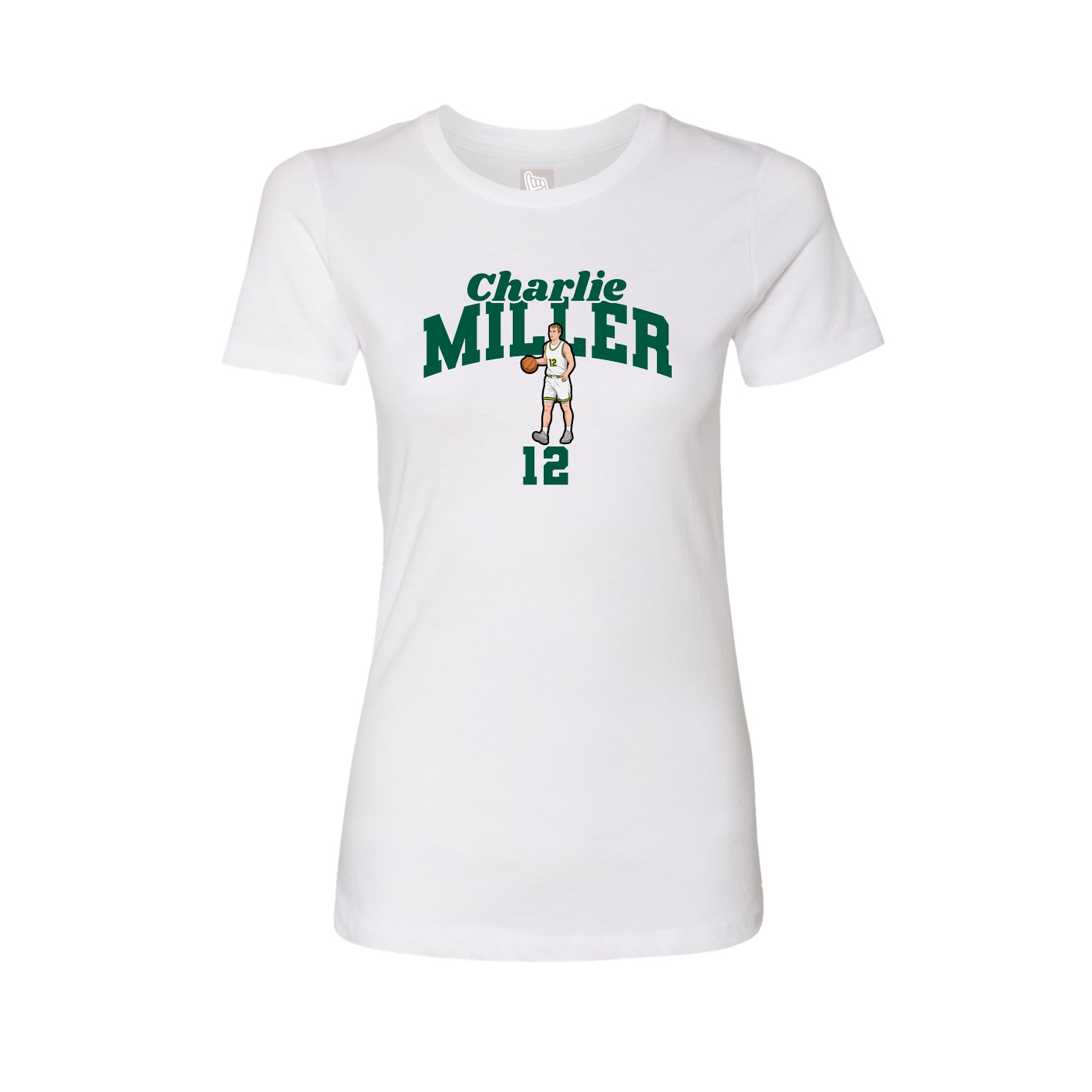 Fitted Women's Tee — Signature Arch in White