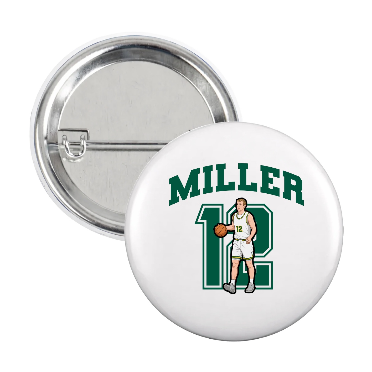 Game Day Button — Number in White