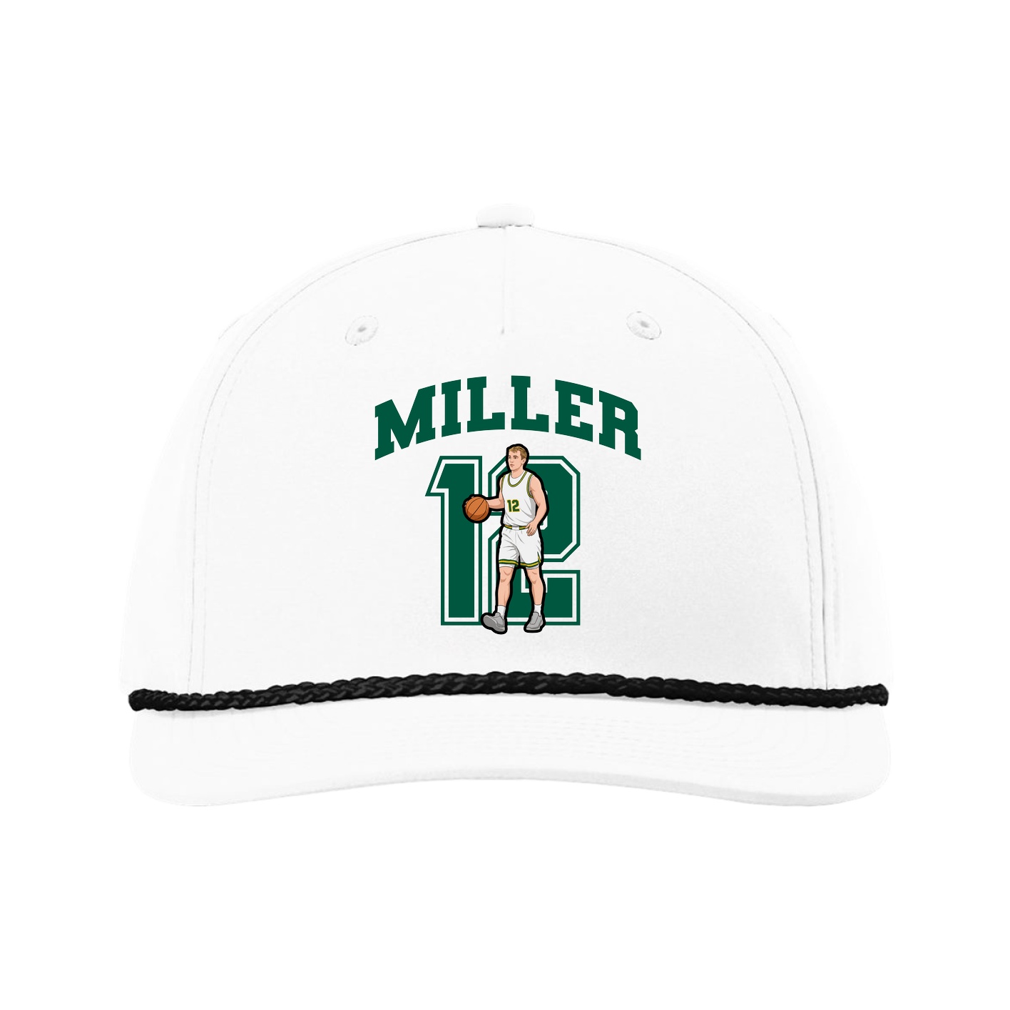 Five-Panel Classic Rope Cap — Number in White