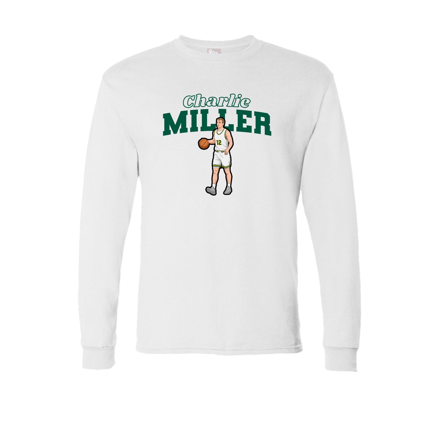 Long Sleeve Tee — Name Arch in White