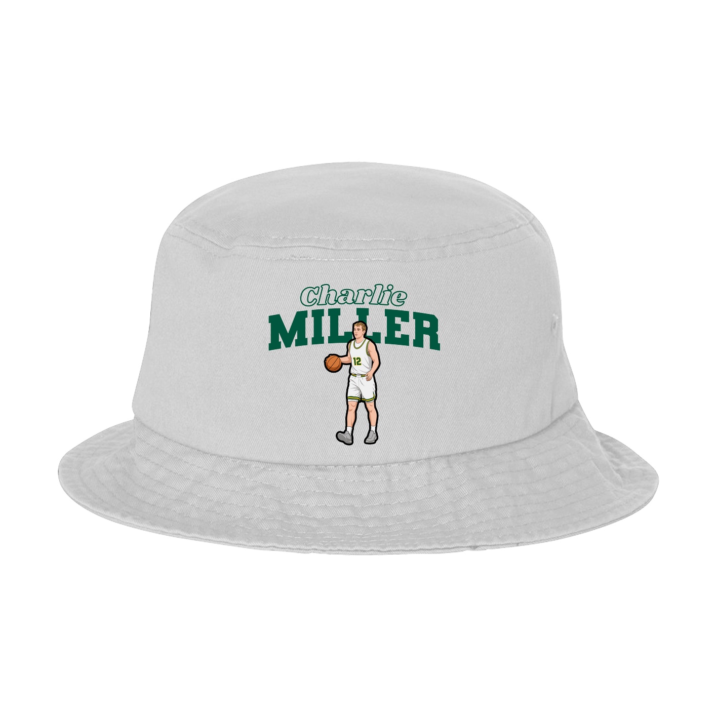 Bucket Cap — Name Arch in White