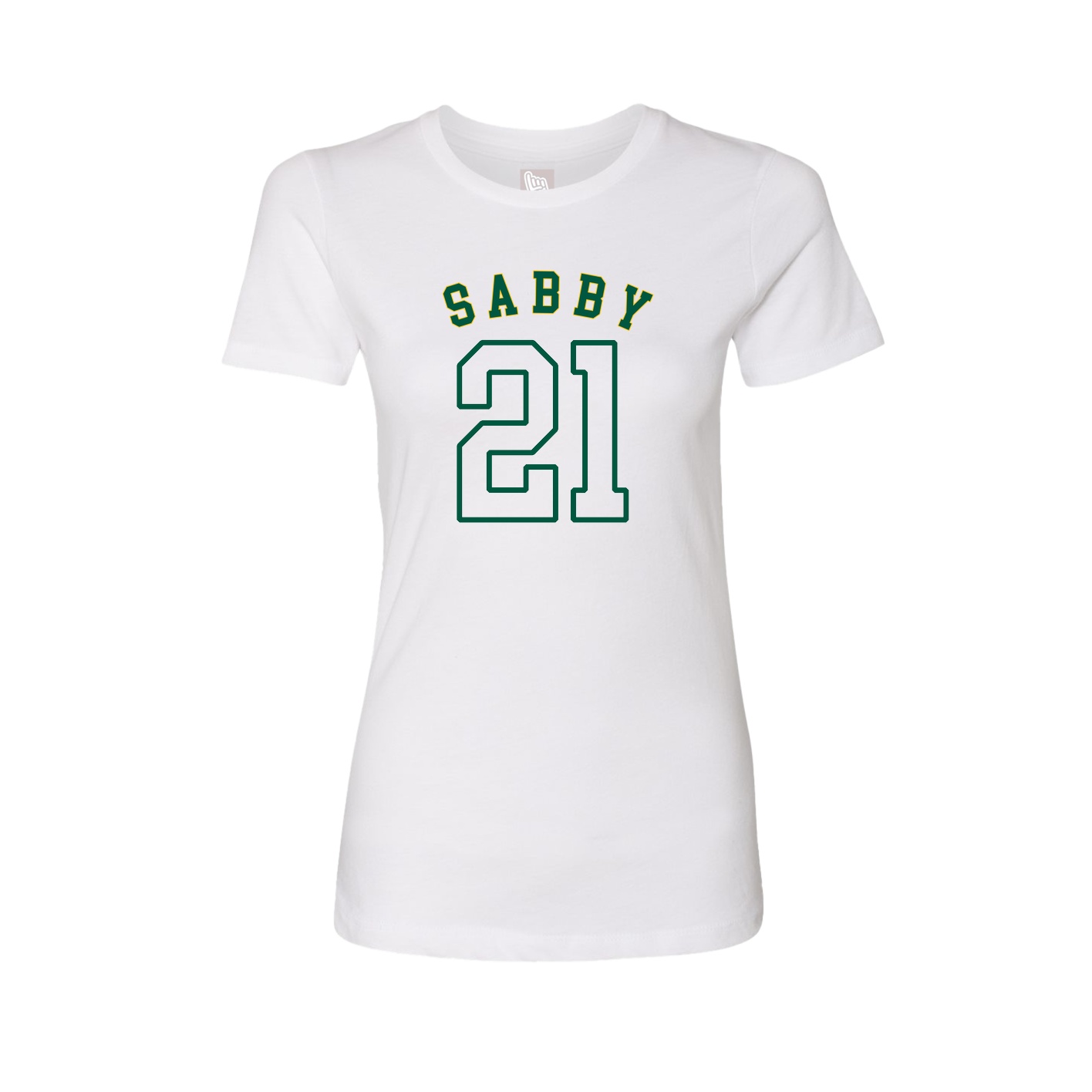 Fitted Women's Tee — Shirsey Arch in White