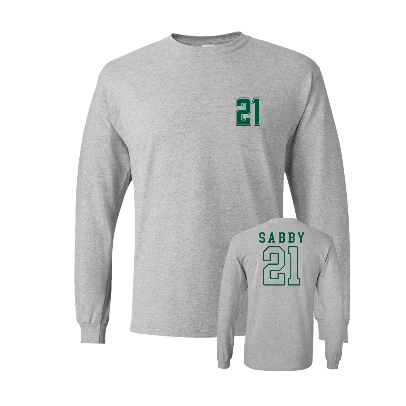 Long Sleeve Tee — Chest Back in Grey
