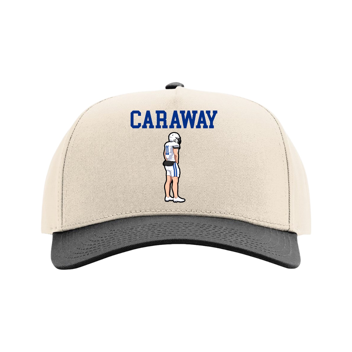 Full Fabric Five-Panel Champ Cap — Shirsey in Cream/Black