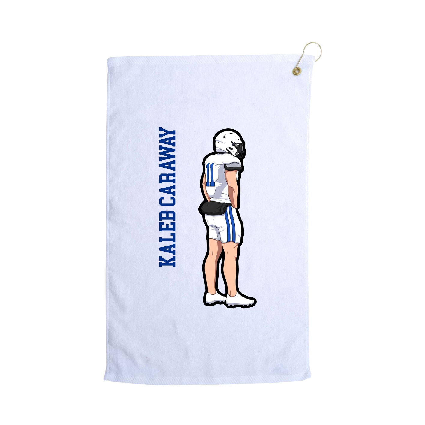 Golf Towel — Name Vertical in White