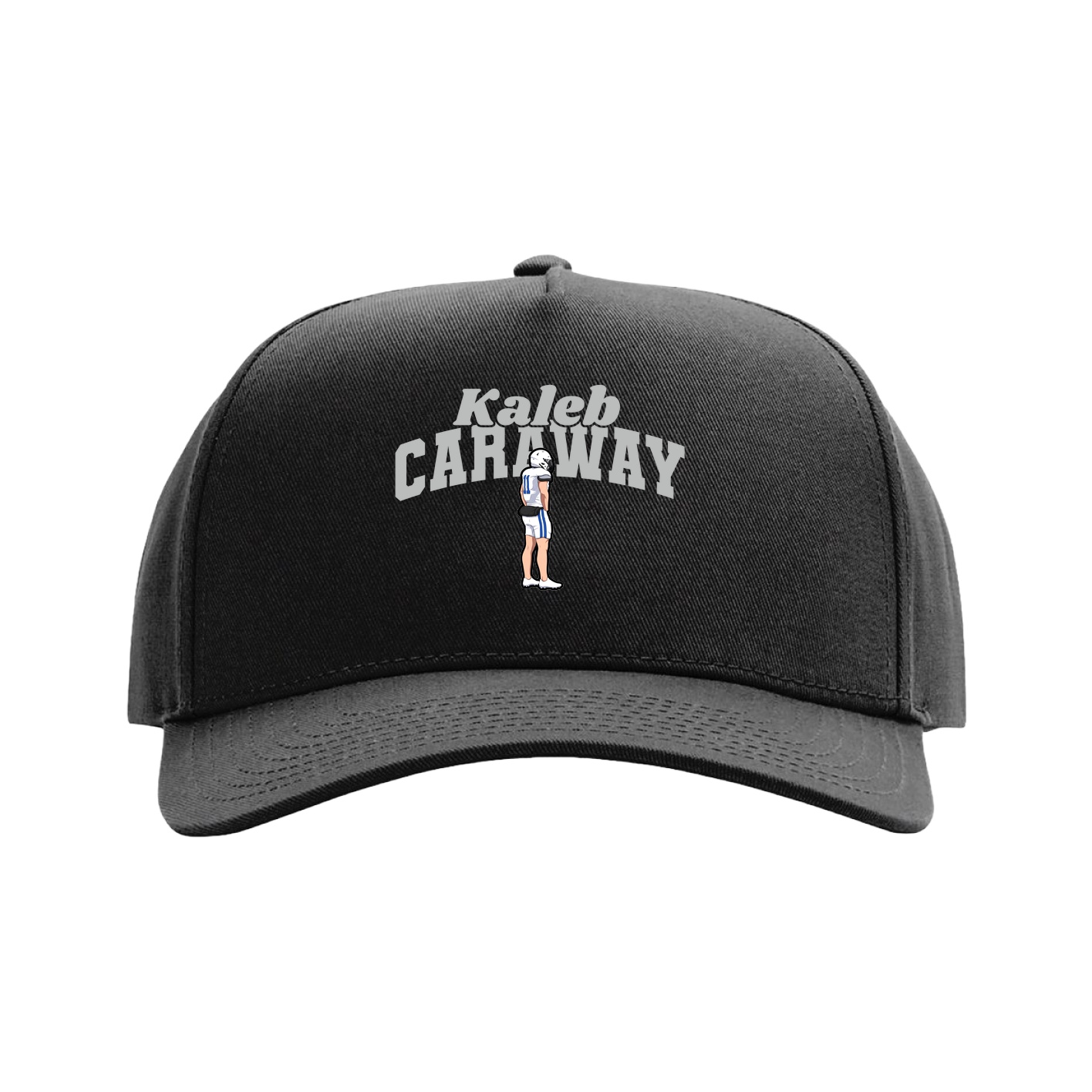 Full Fabric Five-Panel Champ Cap — Signature Arch in Black