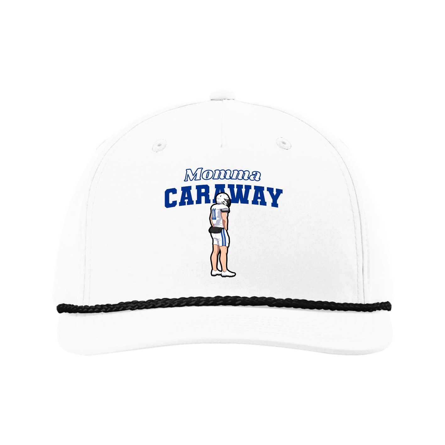 Five-Panel Classic Rope Cap — Mothers Day Block in White