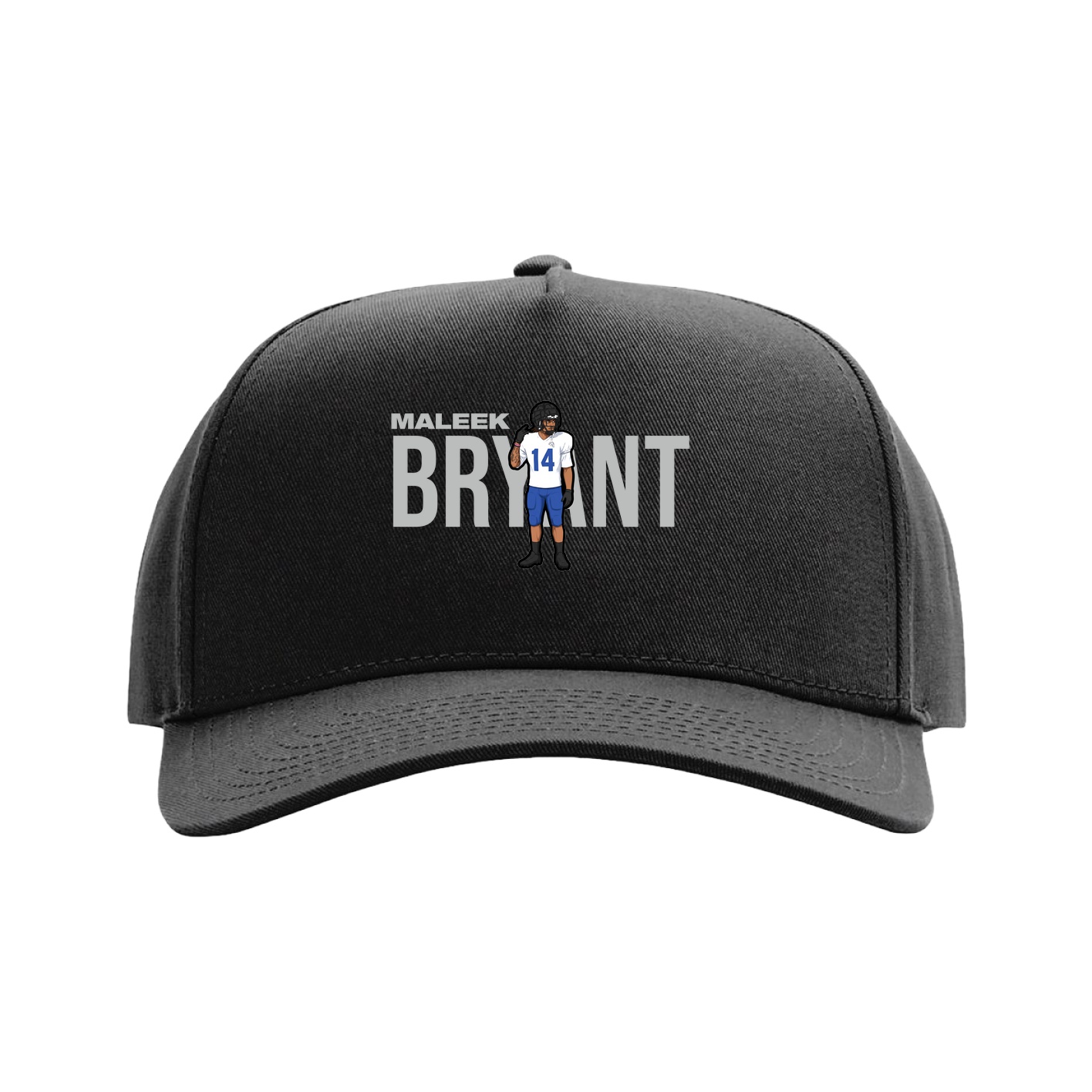Full Fabric Five-Panel Champ Cap — Player Name in Black