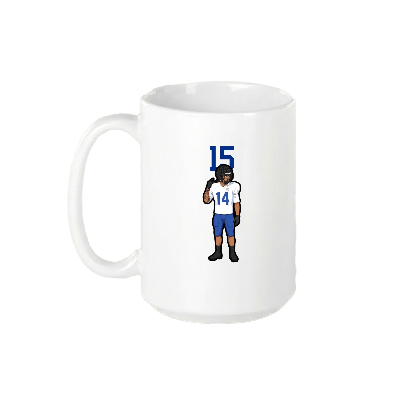 15oz Coffee Mug — Number Top in White
