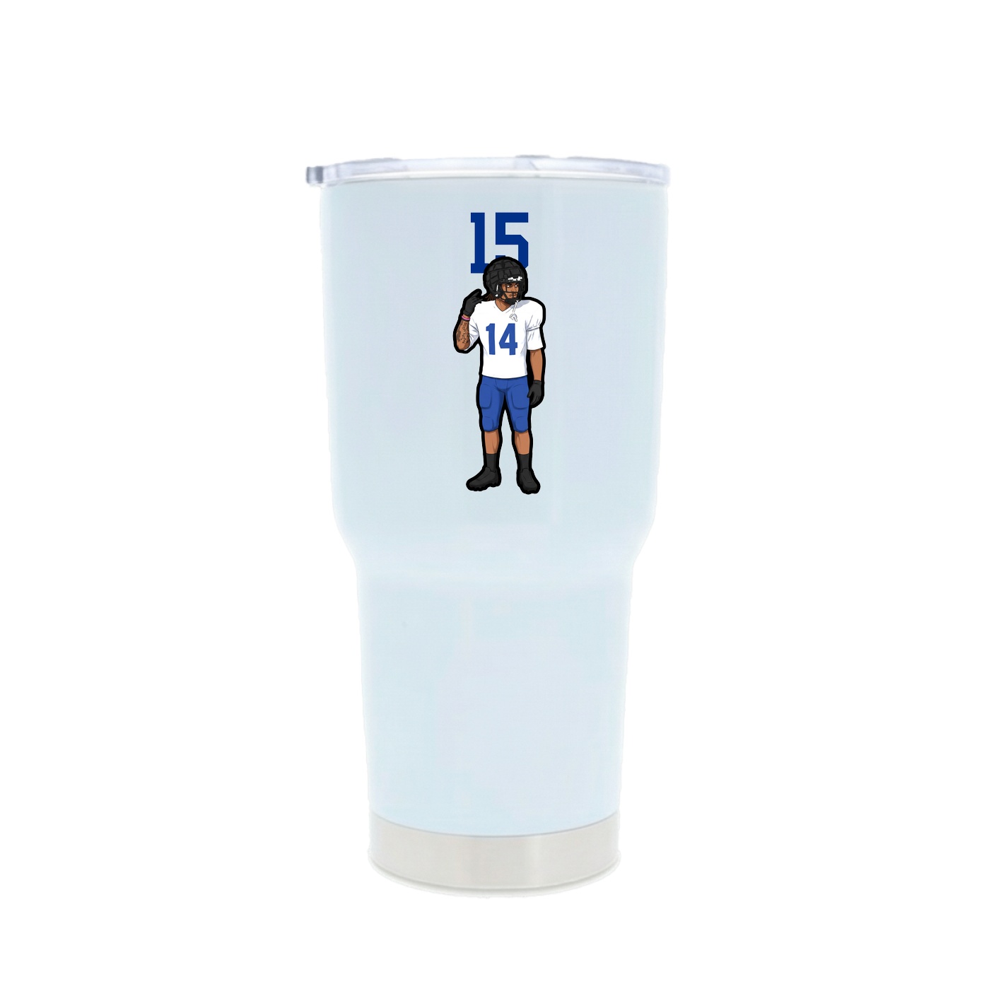 30oz Stainless Steel Tumbler — Number Top in White