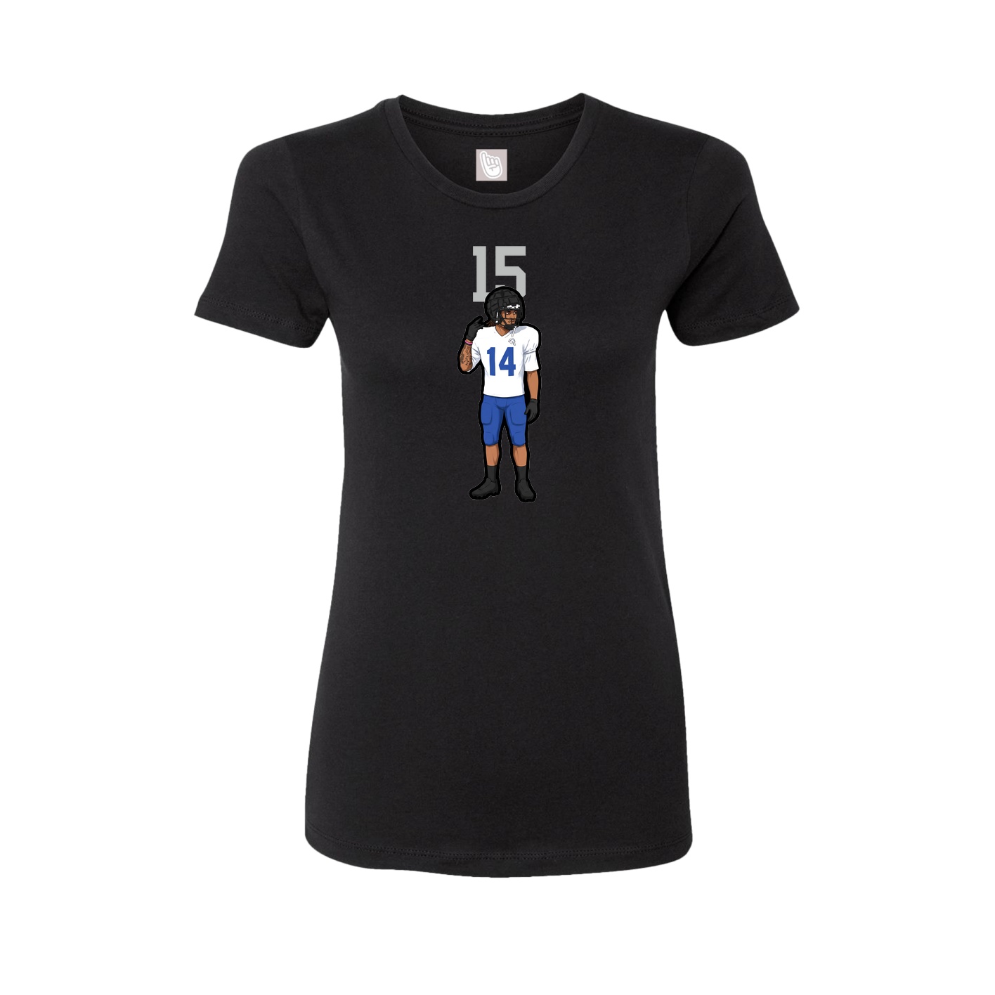 Fitted Women's Tee — Number Top in Black
