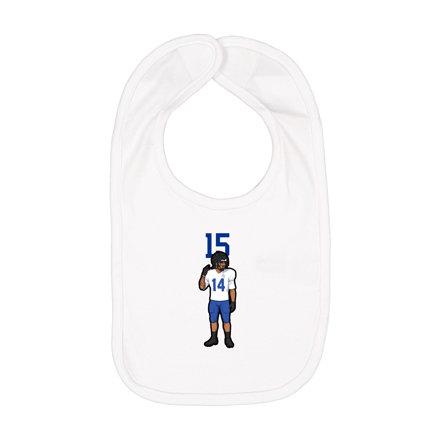 Infant Bib — Number Top in White