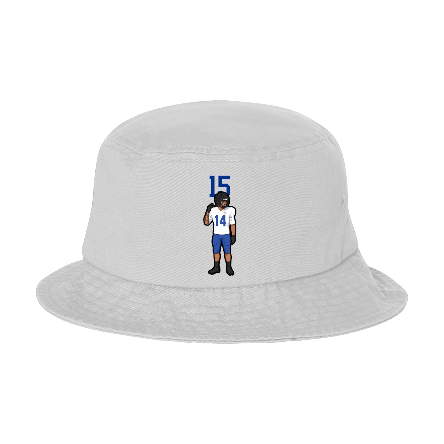 Bucket Cap — Number Top in White