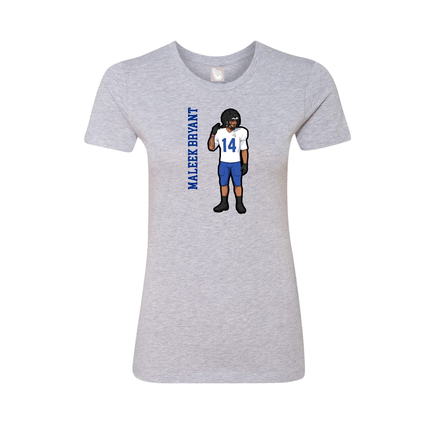 Fitted Women's Tee — Name Vertical in Grey