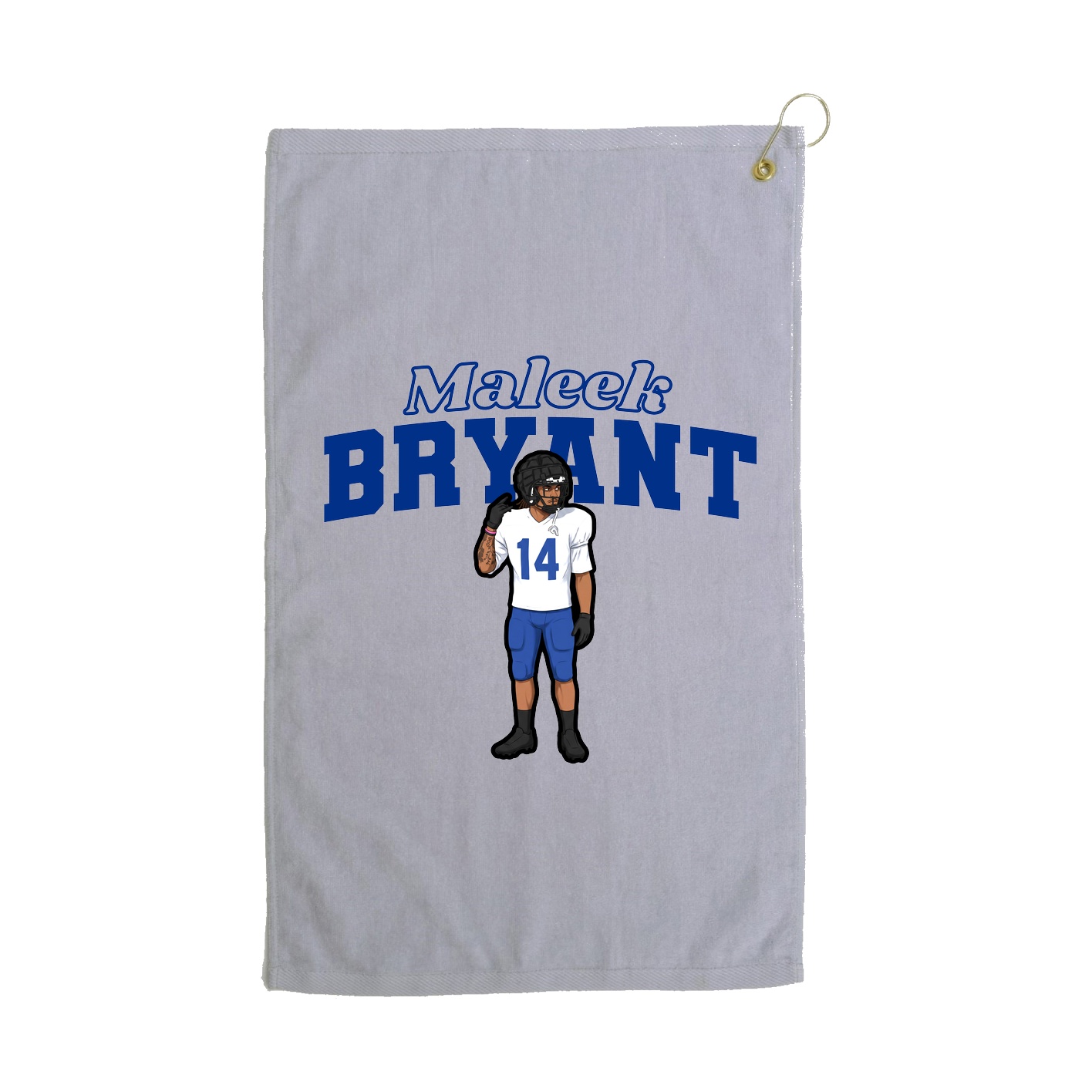 Golf Towel — Name Arch in Grey