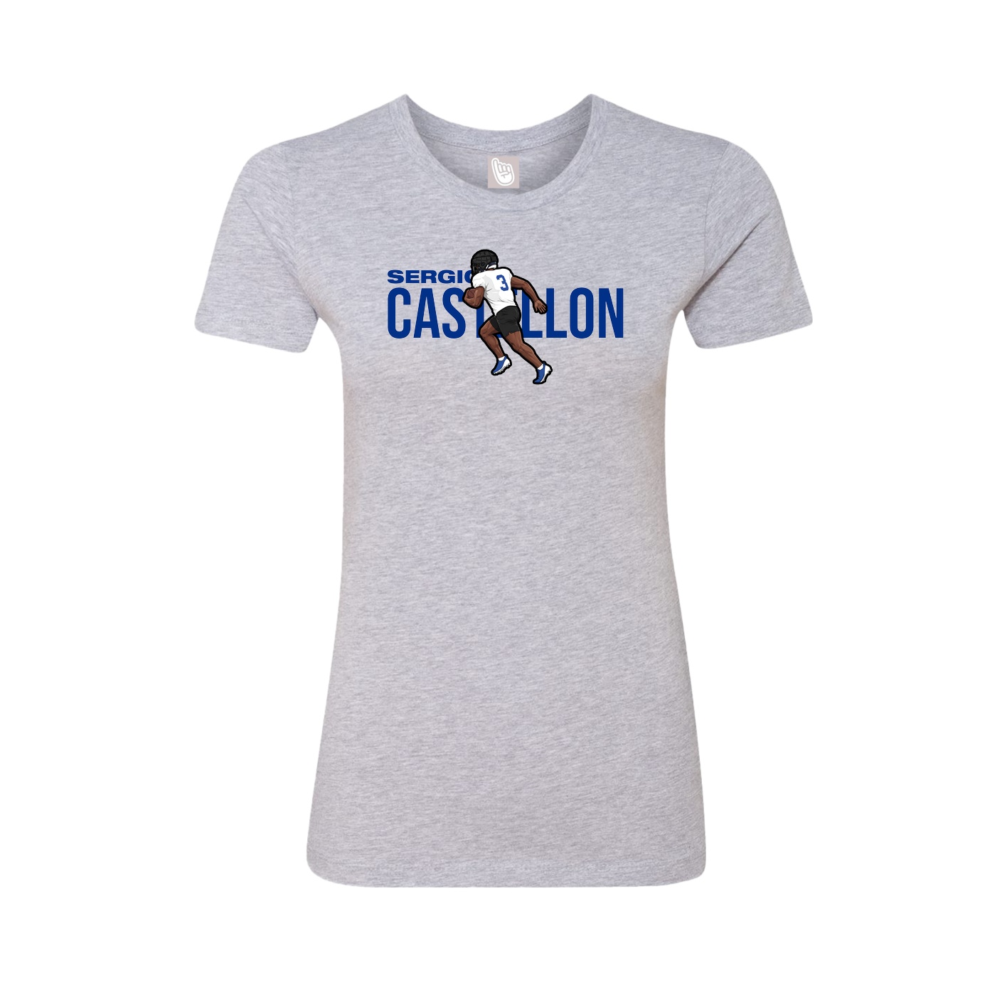 Fitted Women's Tee — Player Name in Grey