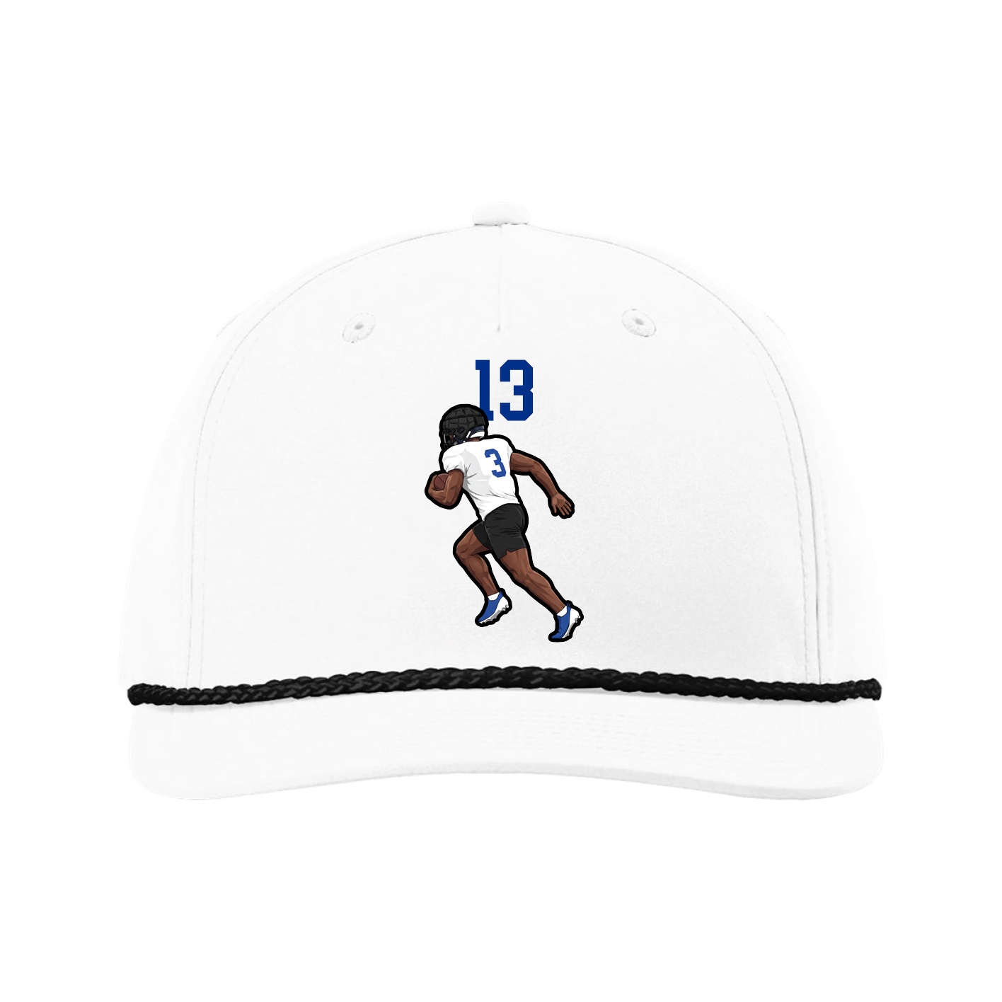 Five-Panel Classic Rope Cap — Number Top in White