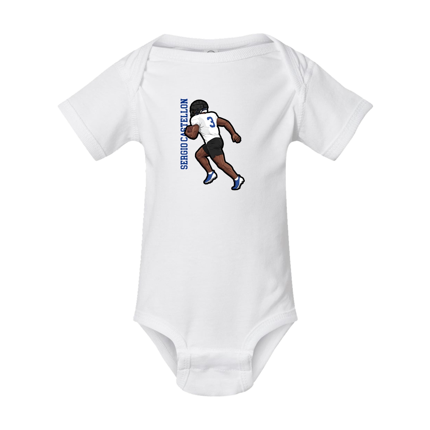 Baby Onesie — Name Vertical in White