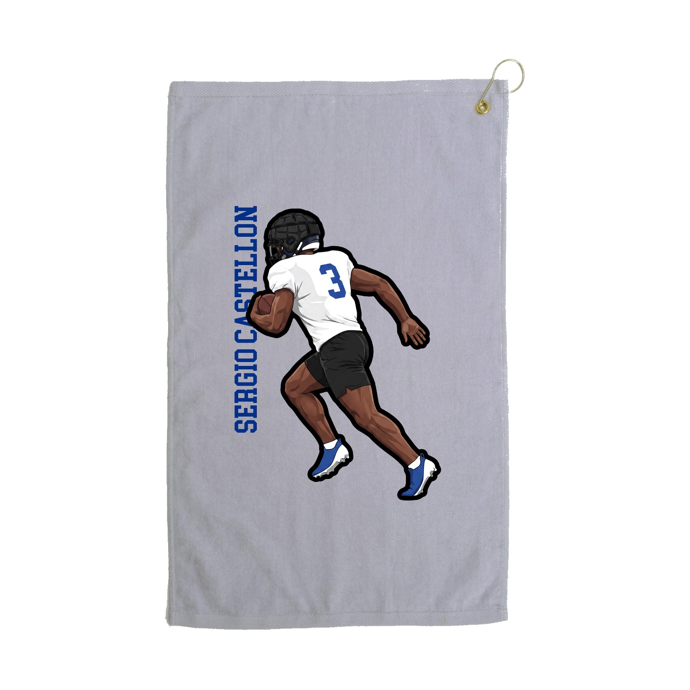 Golf Towel — Name Vertical in Grey