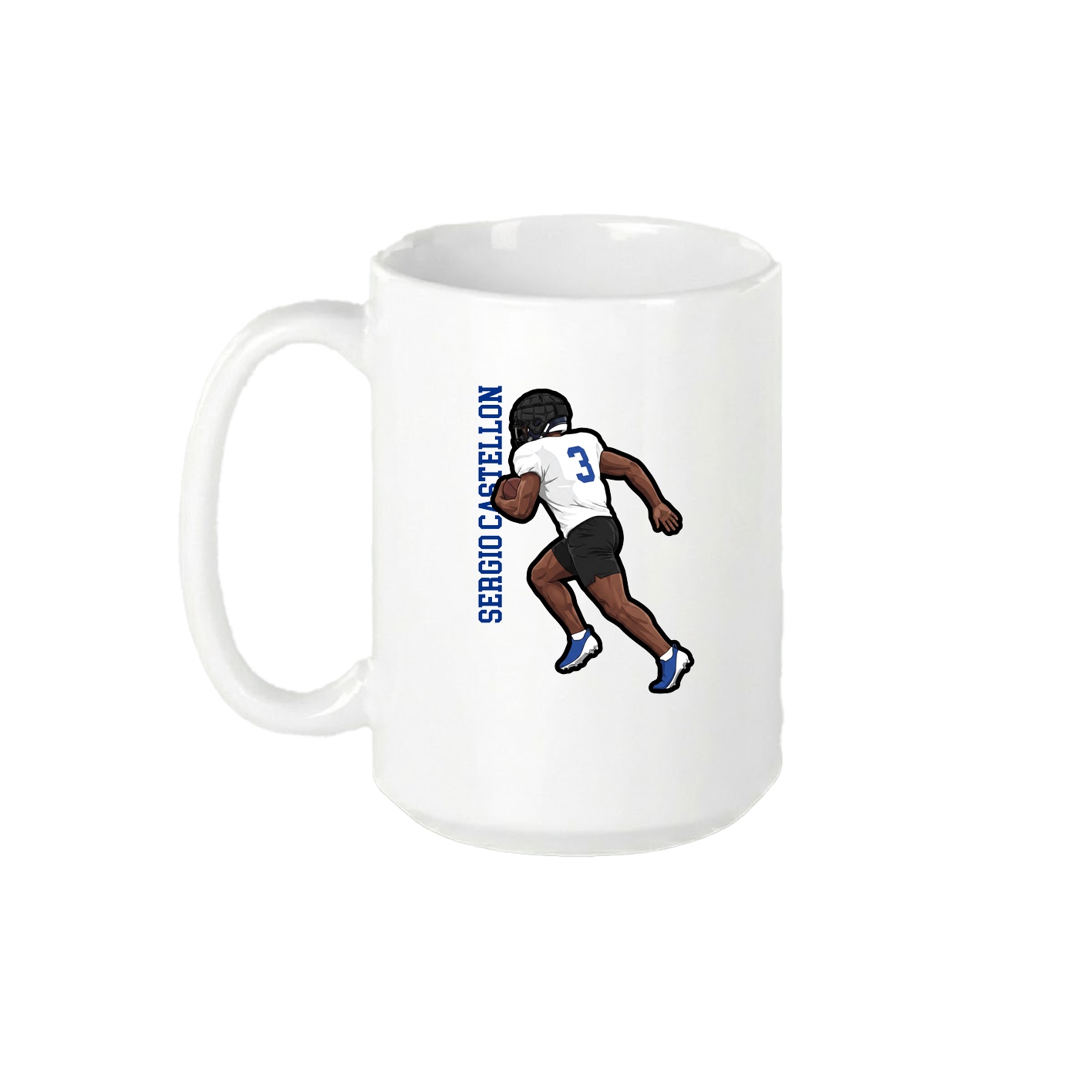 15oz Coffee Mug — Name Vertical in White