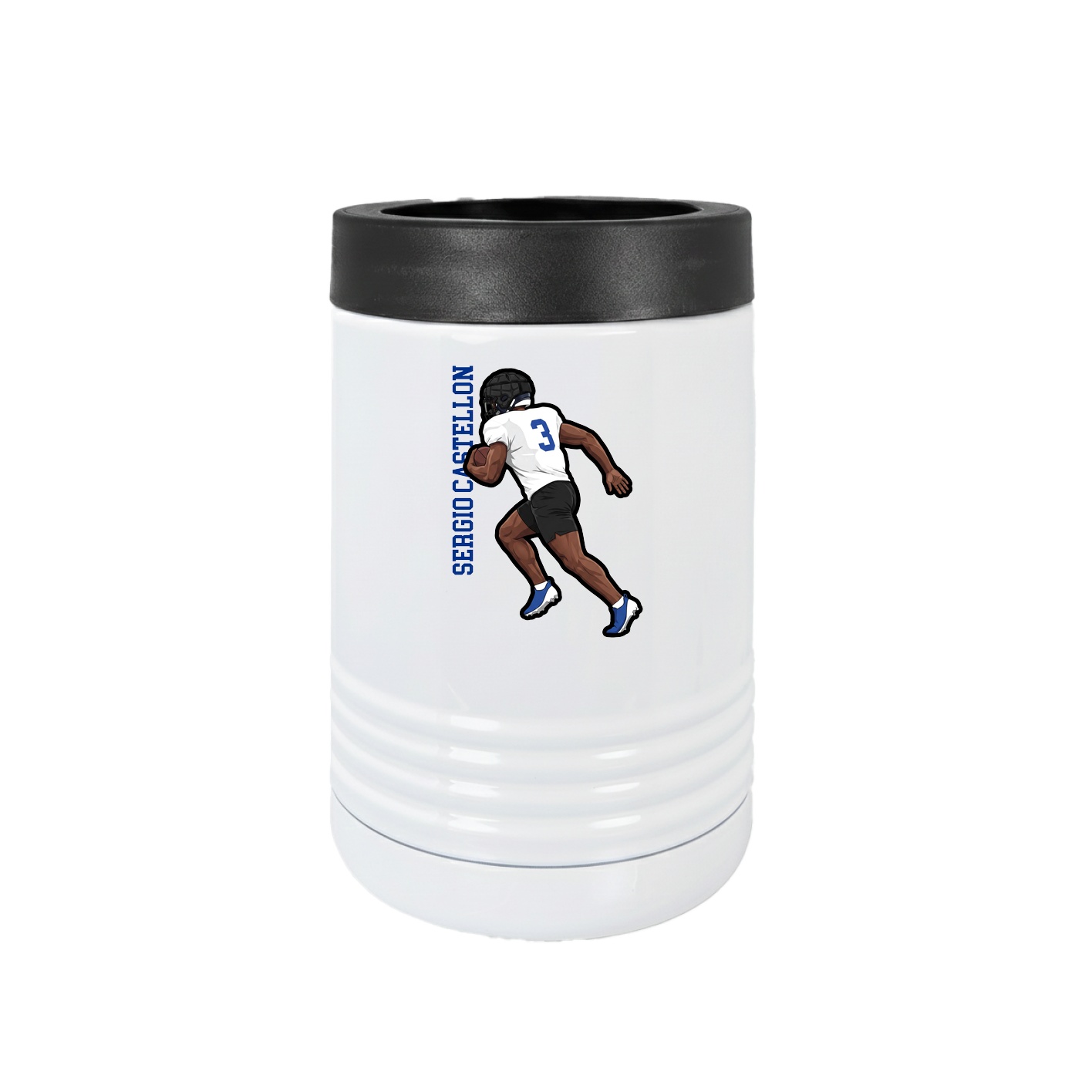 Beverage Holder — Name Vertical in White