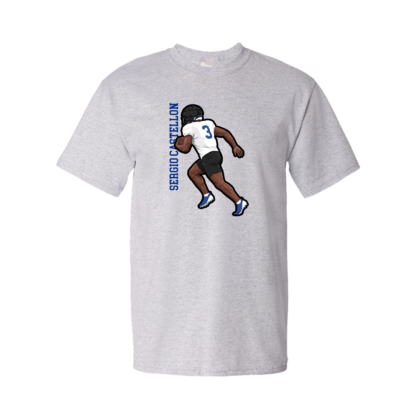 Youth Tee — Name Vertical in Grey