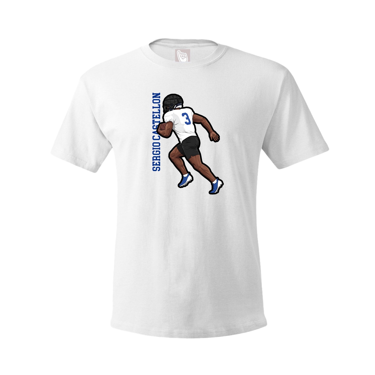Youth Tee — Name Vertical in White