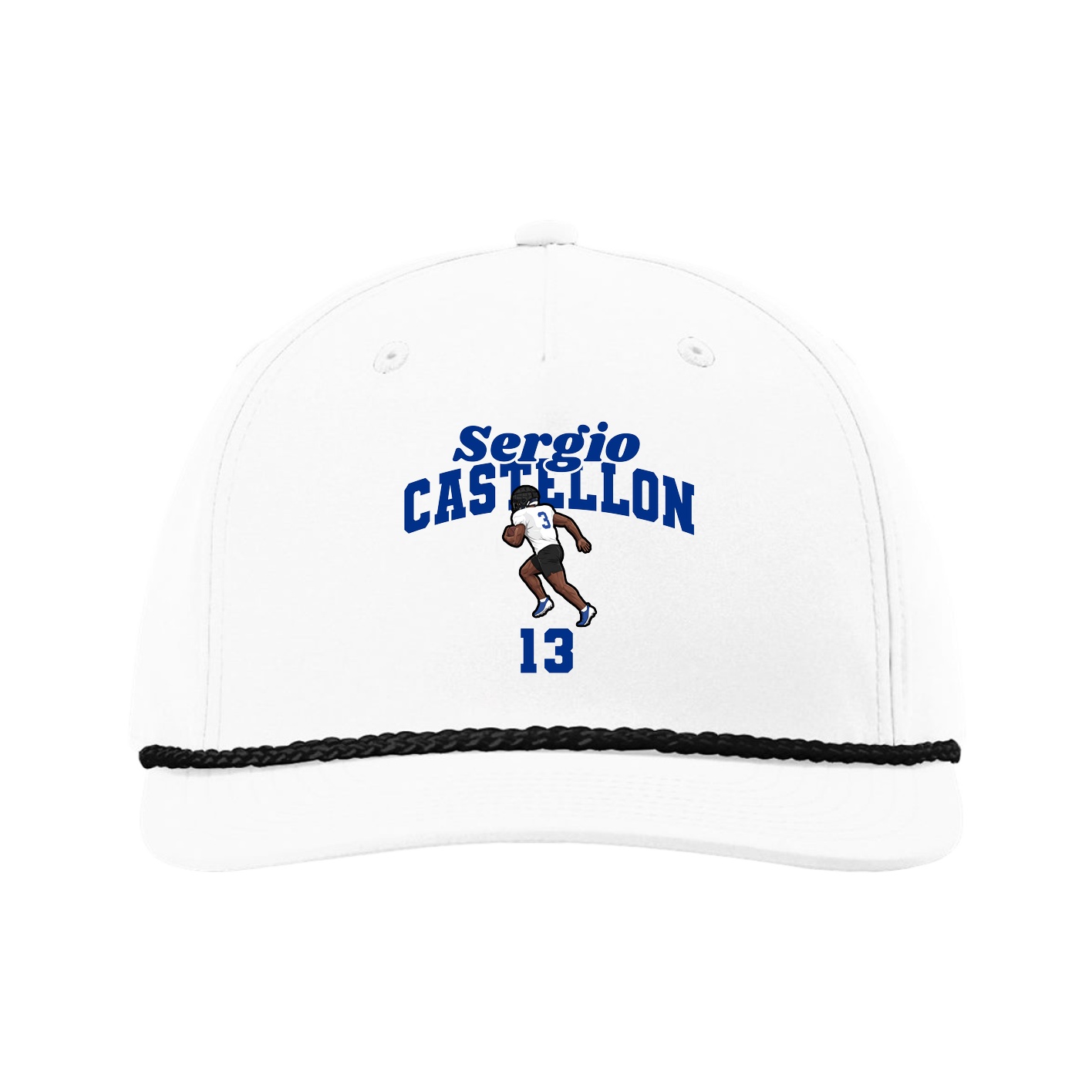 Five-Panel Classic Rope Cap — Signature Arch in White