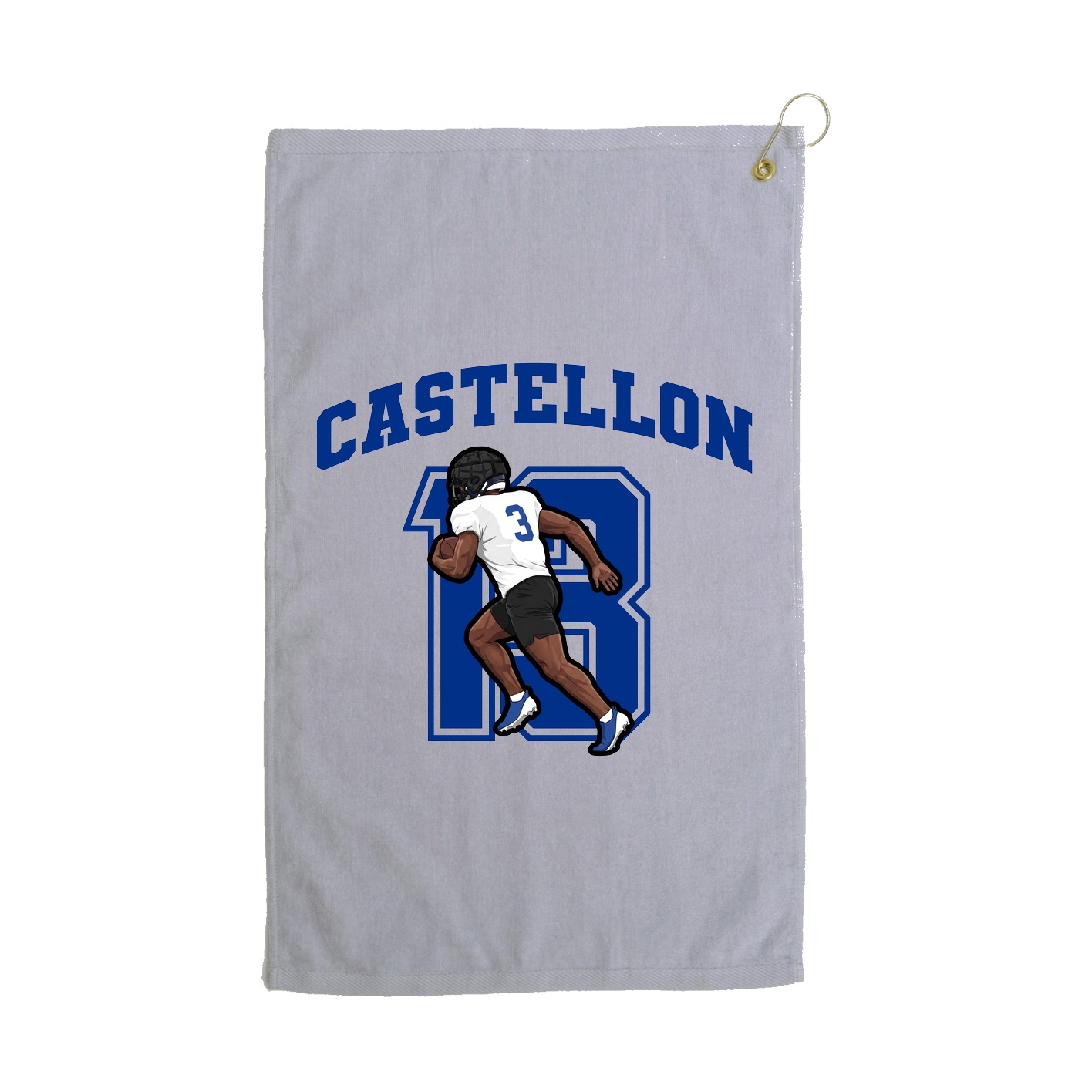 Golf Towel — Number in Grey