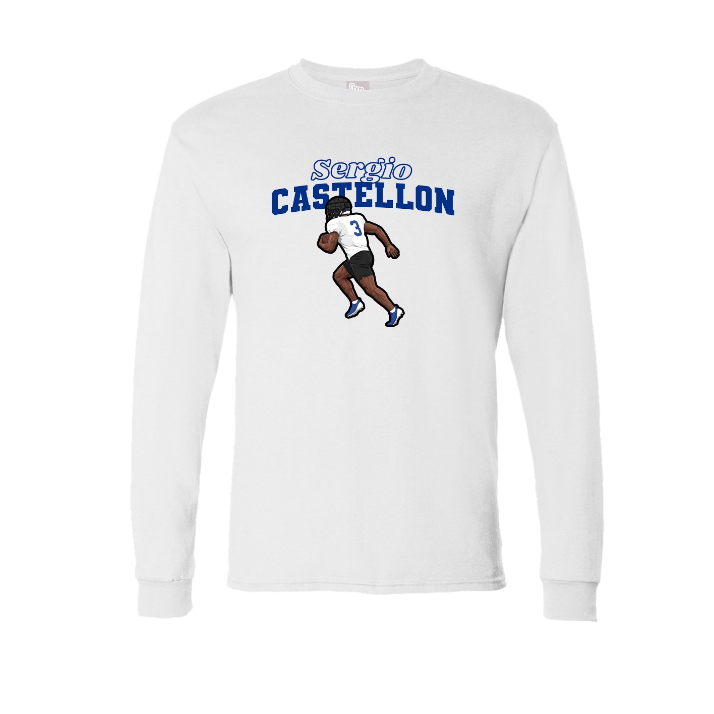Long Sleeve Tee — Name Arch in White