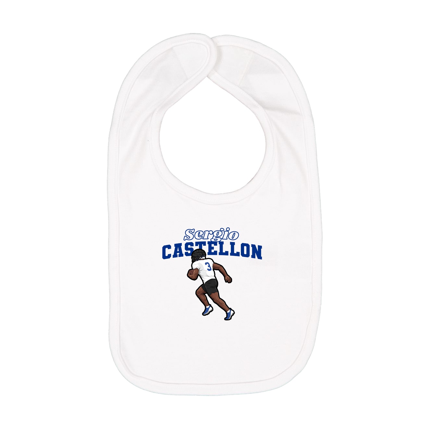 Infant Bib — Name Arch in White