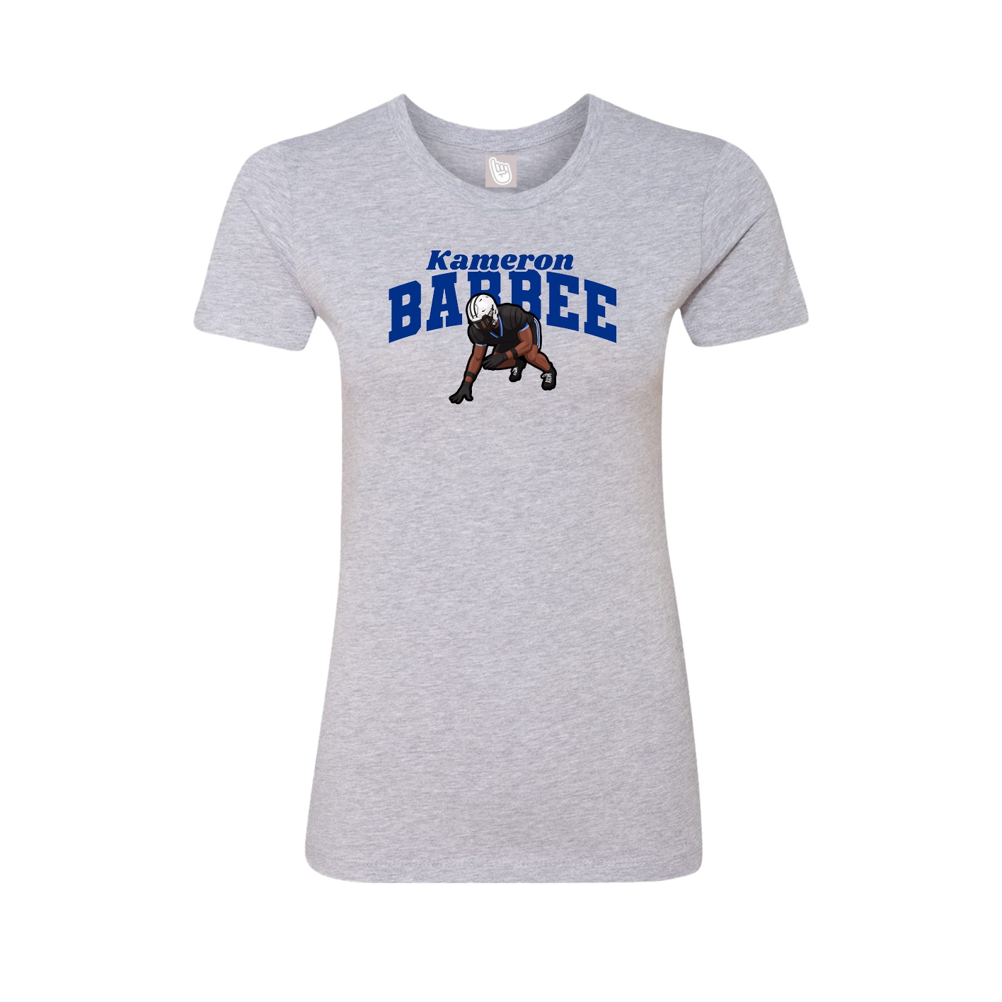 Fitted Women's Tee — Signature Arch in Grey
