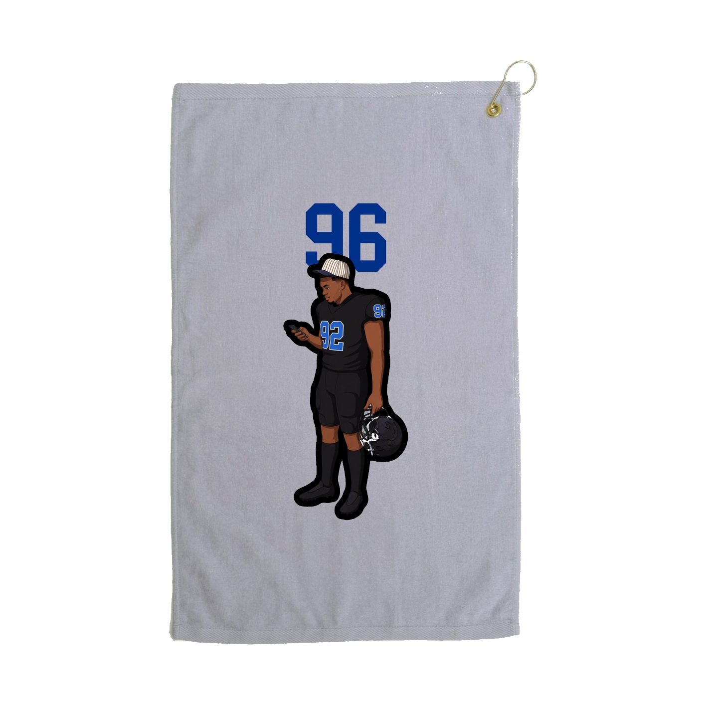 Golf Towel — Number Top in Grey