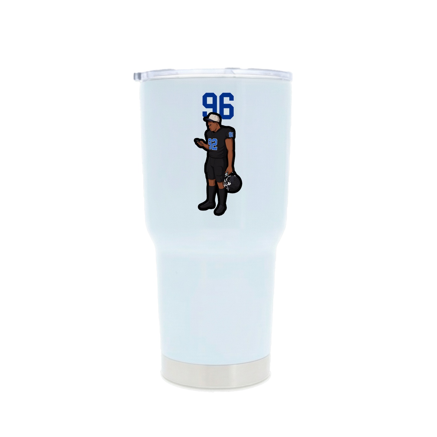 30oz Stainless Steel Tumbler — Number Top in White