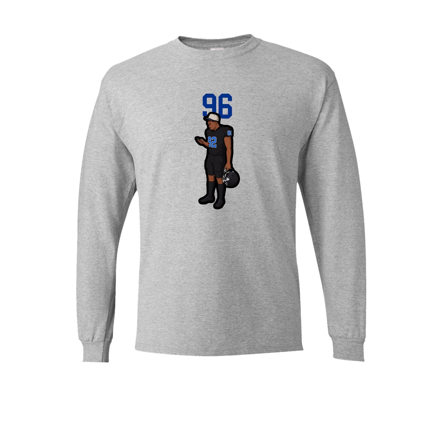 Long Sleeve Tee — Number Top in Grey