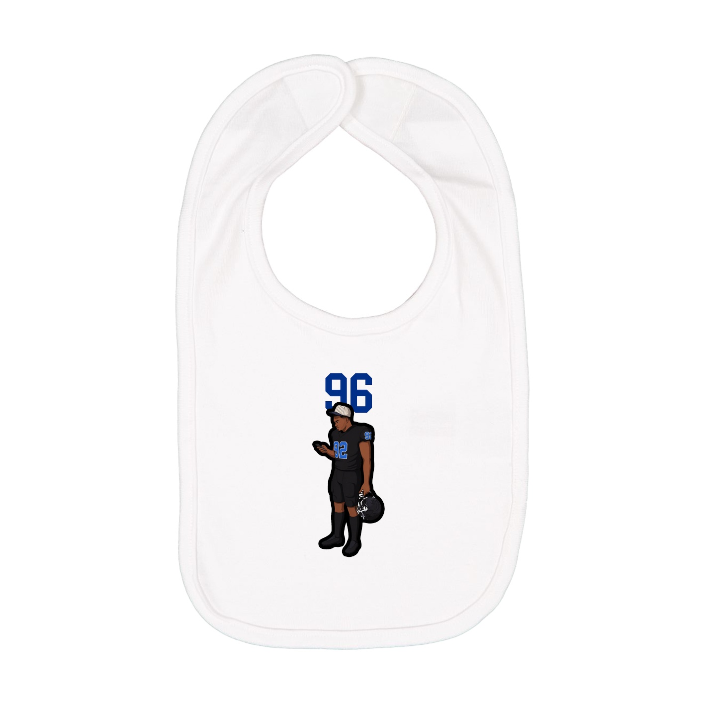 Infant Bib — Number Top in White