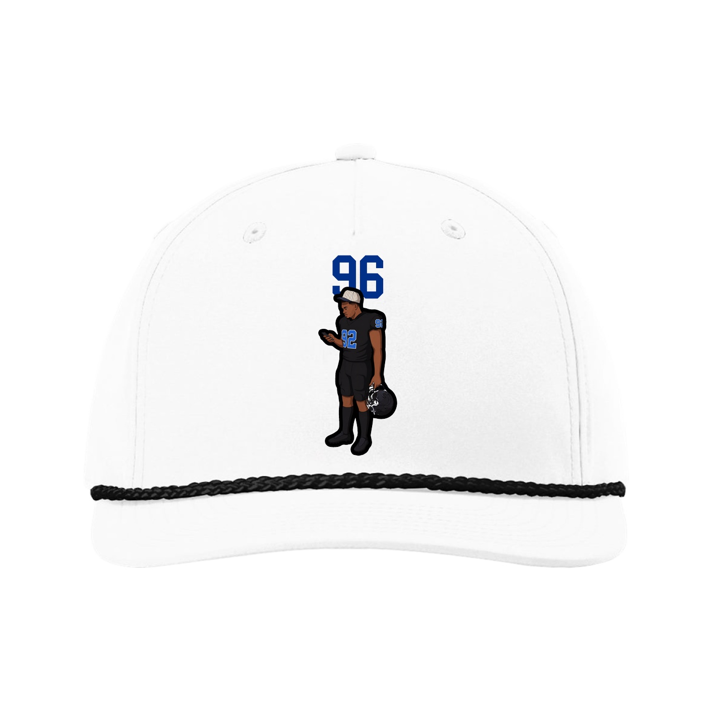Five-Panel Classic Rope Cap — Number Top in White