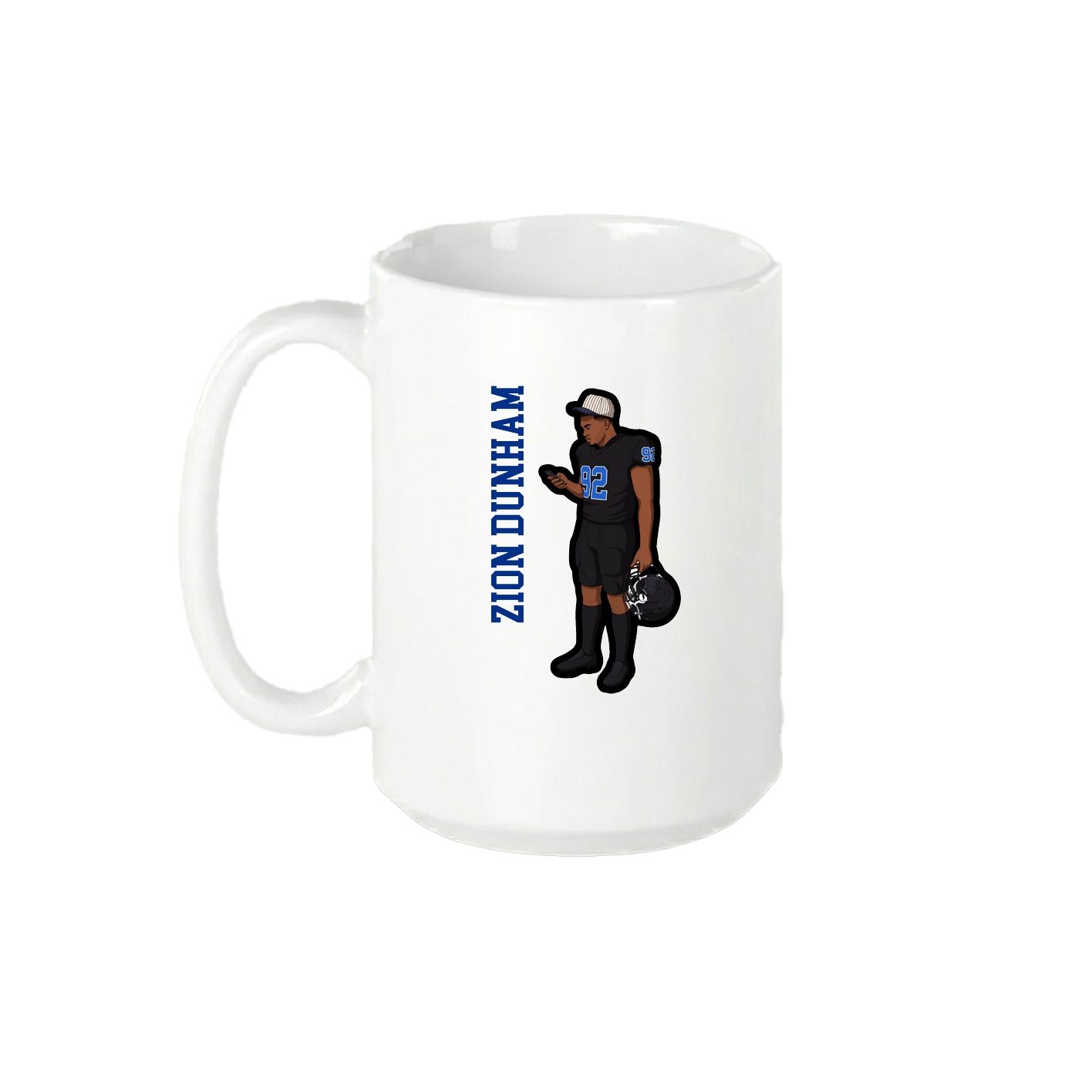 15oz Coffee Mug — Name Vertical in White