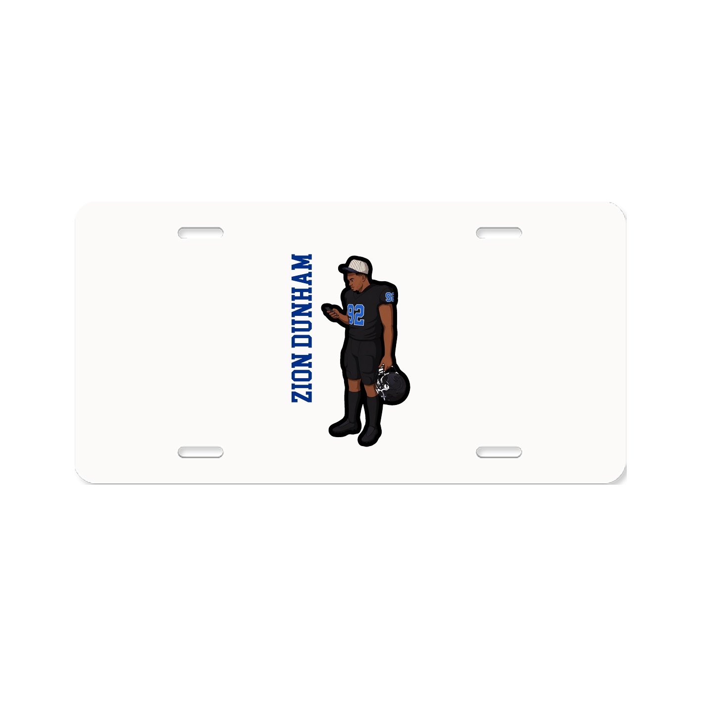 License Plate — Name Vertical in Classic