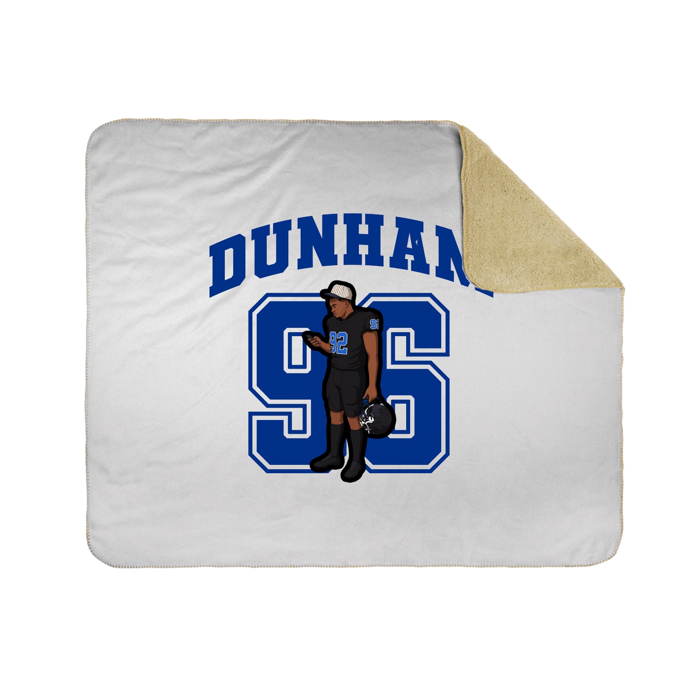 Throw Blanket — Number in White