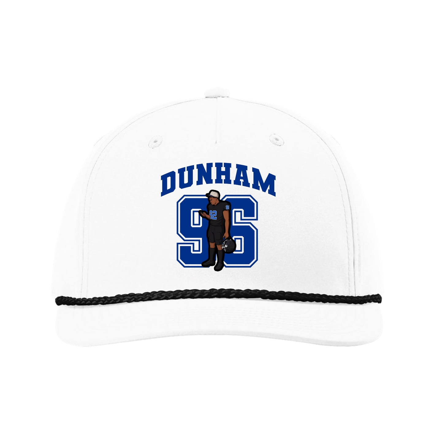 Five-Panel Classic Rope Cap — Number in White